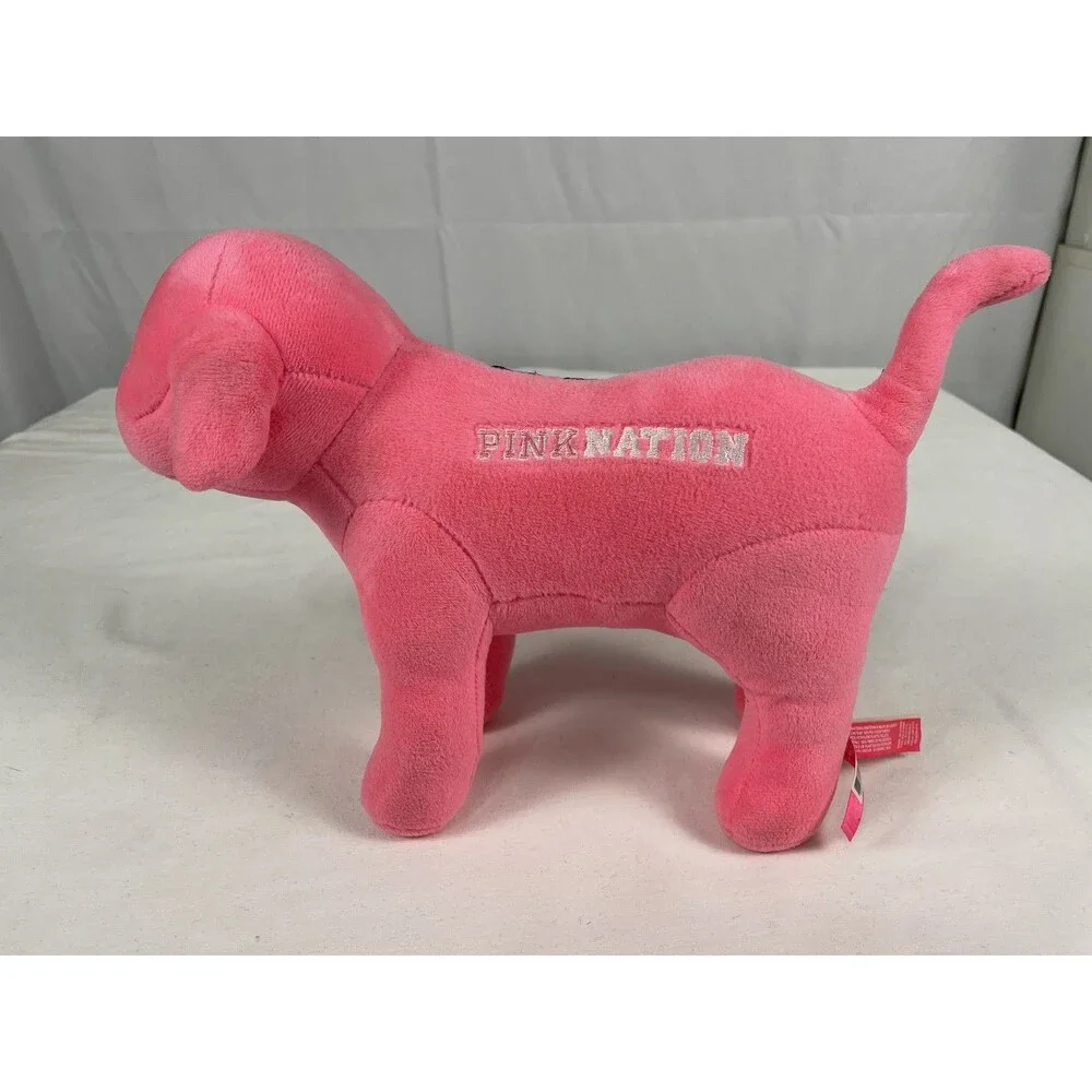 Victoria's Secret PINK Dog Plush Stuffed Animal Pink Nation Logo Mascot Pet Toy
